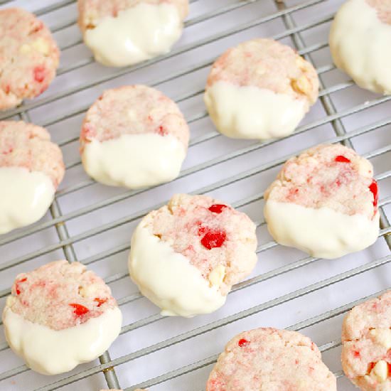 White Chocolate Cherry Shortbread