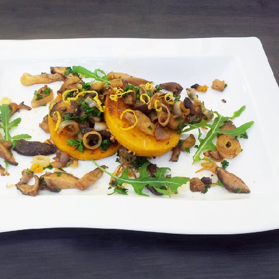 Mushrooms on Butternut Polenta