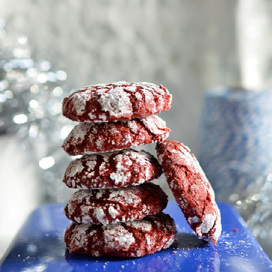 Snow-Capped Red Velvet Cookies