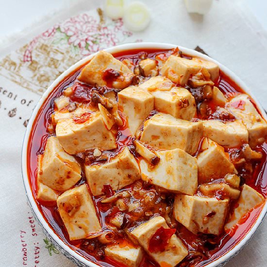 Vegetarian Mapo Tofu with Mushrooms