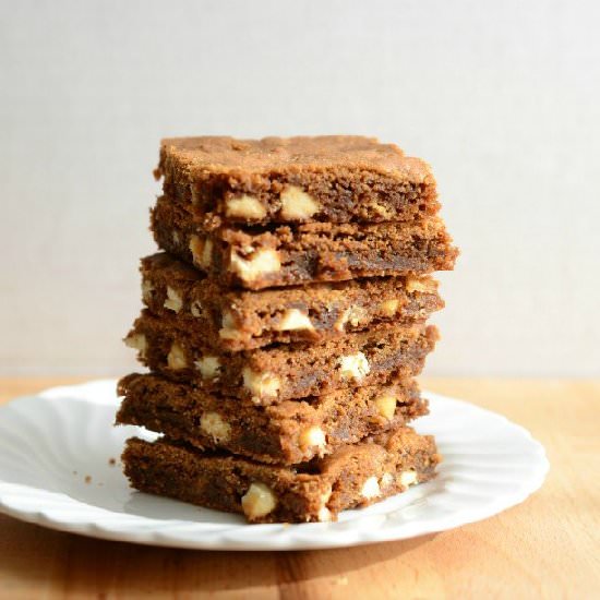 White Chocolate Gingerbread Blondie