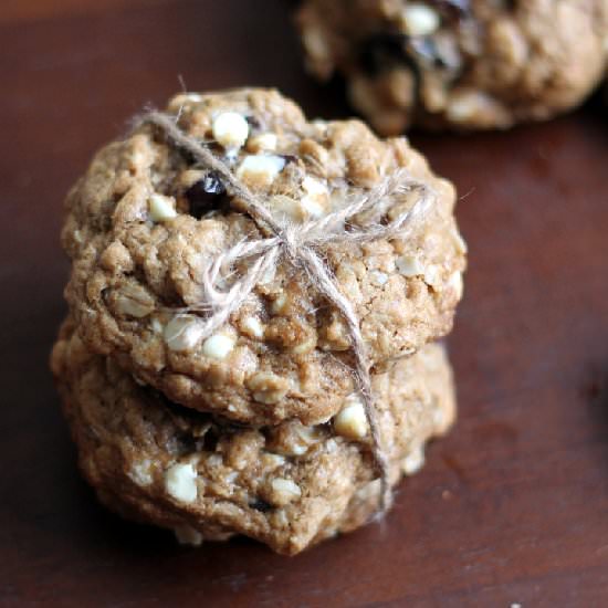 White Chocolate Cherry Nut Cookies