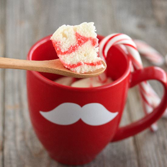 Candy Cane Mug Cake