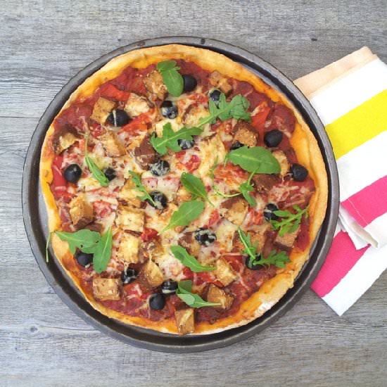 Smoked Tofu & Roasted Peppers Pizza