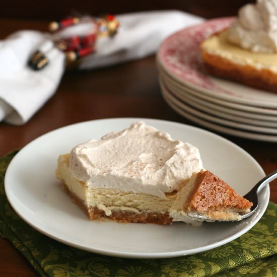 Eggnog Cheesecake Bars