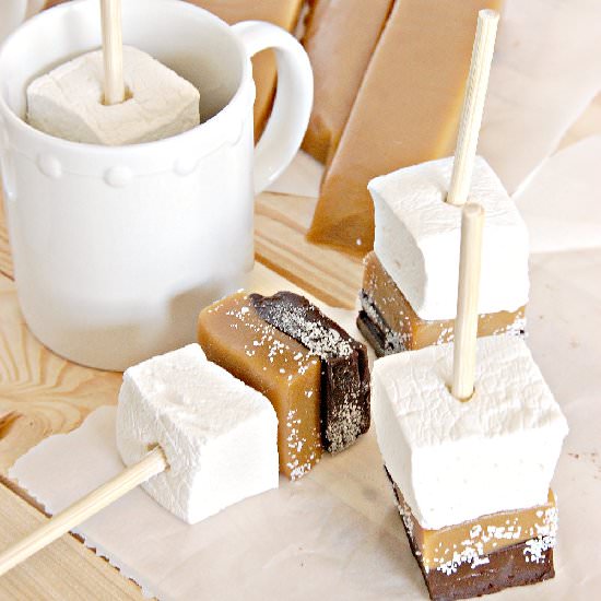 Salted Caramel Hot Chocolate Sticks