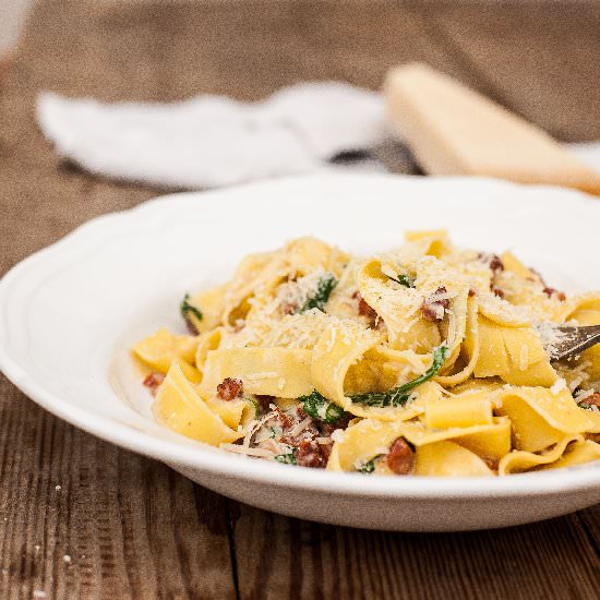 Fresh Pappardelle Carbonara