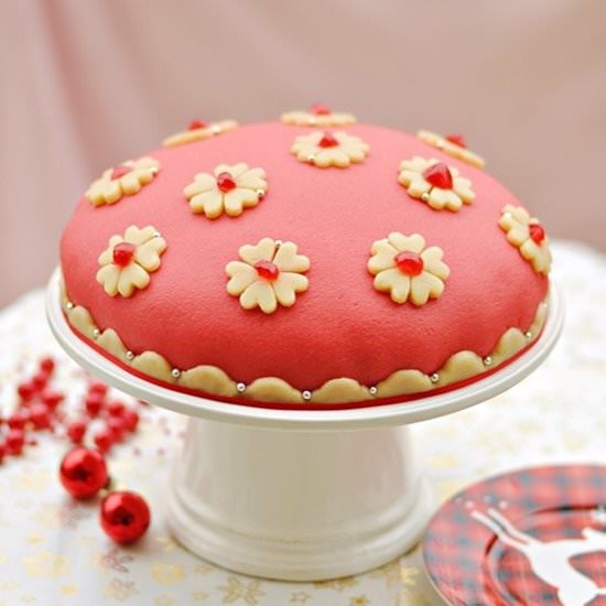 Cherry Walnut Marzipan Cake