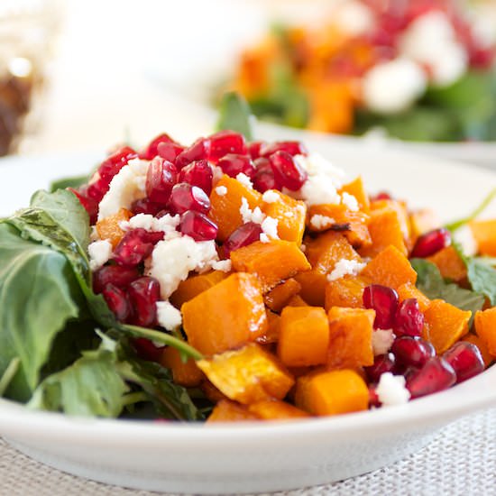 Bacon Balsamic Butternut Kale Salad