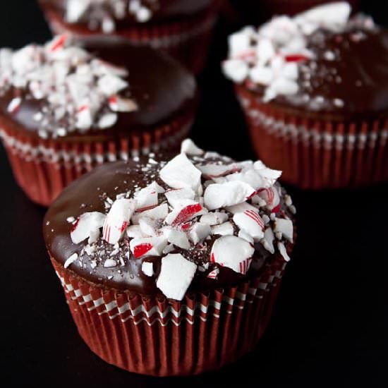 Chocolate Peppermint Crunch Cupcake