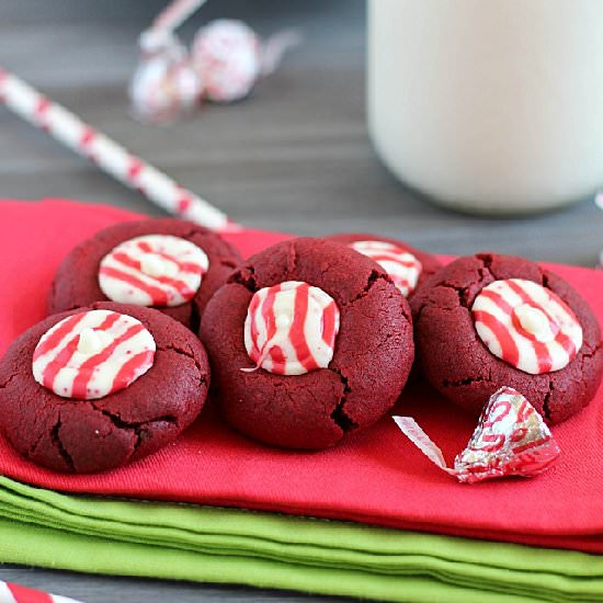 Red Velvet Peppermint Thumbprints