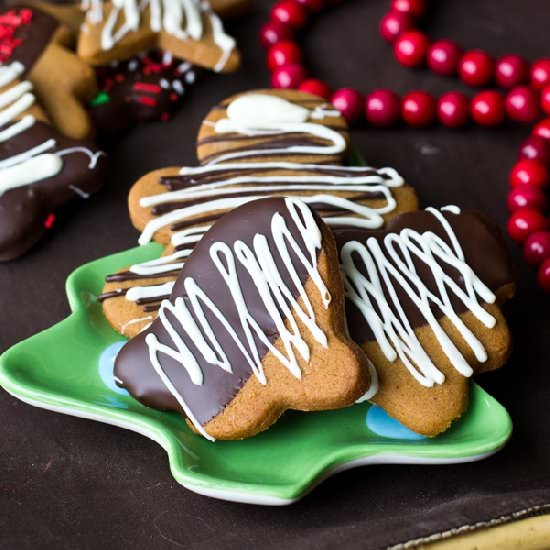 Chocolate Dipped Gingerbread Cookie