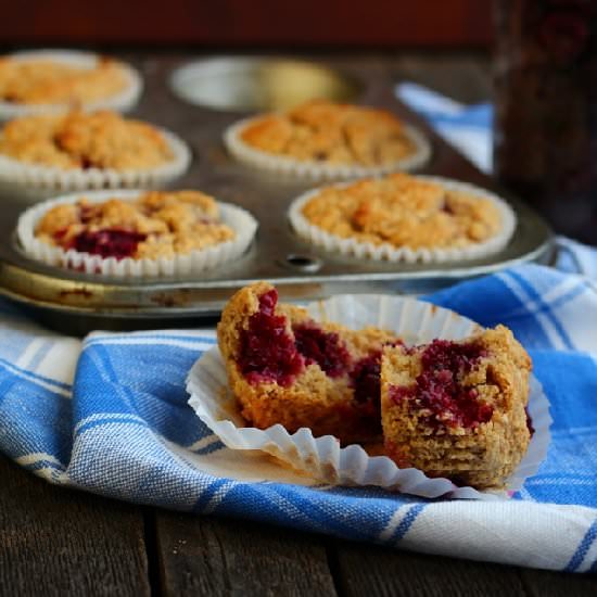 Marionberry-Blackberry Corn Muffins