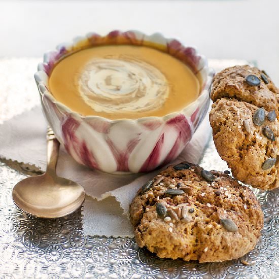 Butternut Squash Soup & Soda Rolls