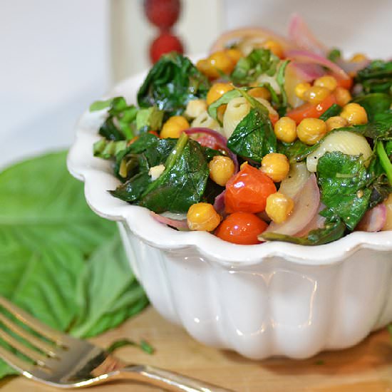 Pasta with Chickpeas & Spinach