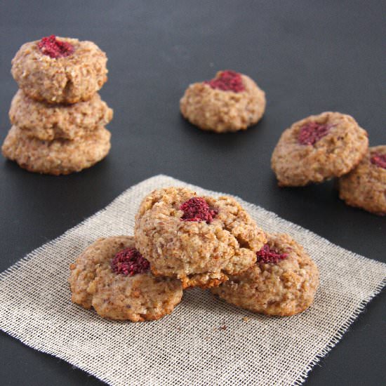 Chia Jam Almond Thumbprint Cookies
