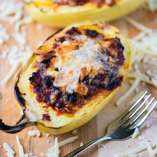 Spaghetti Squash & Meat Sauce