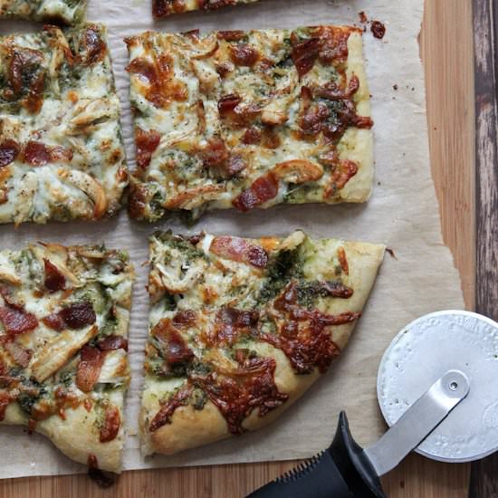 Bacon-Basil Pest Pizza
