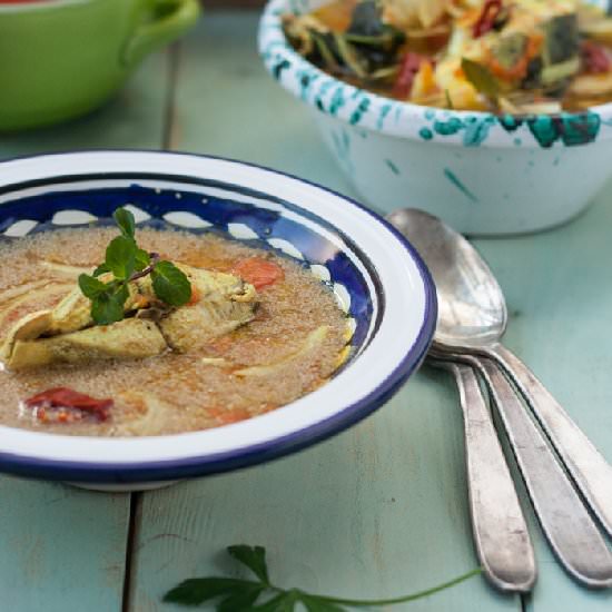 Amaranth with Fish Broth