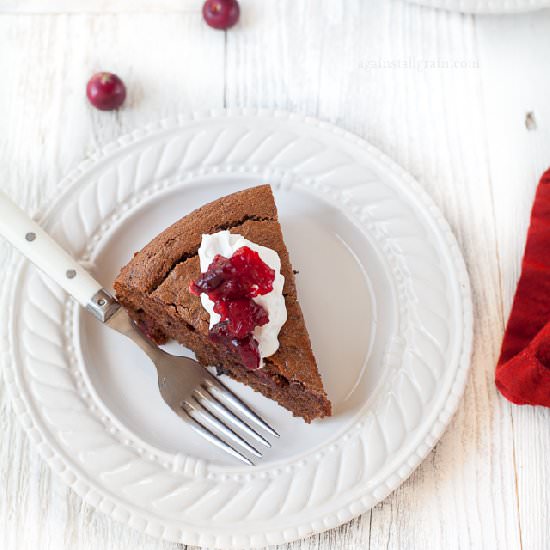 Cranberry Chocolate Gingerbread Cake