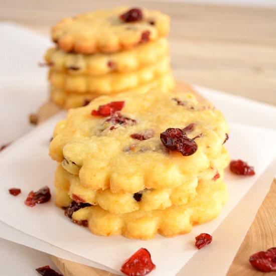Citrus Cranberry Shortbread Cookies
