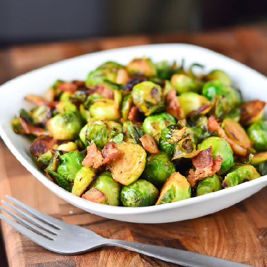 Garlic Bacon Brussel Sprouts
