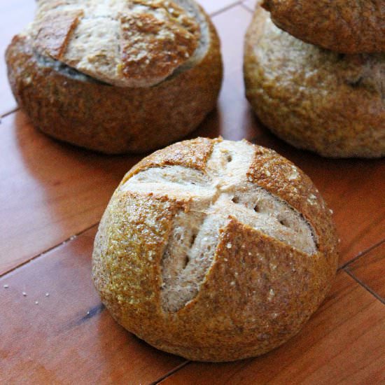 Whole Wheat Pretzel Bread Bowls