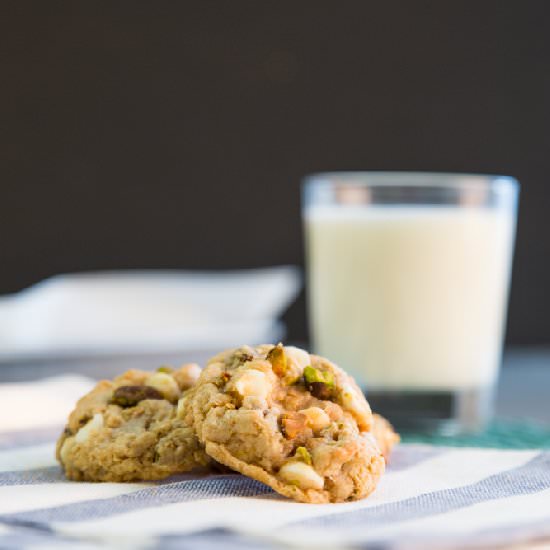 White Choc. Chip Pistachio Cookies