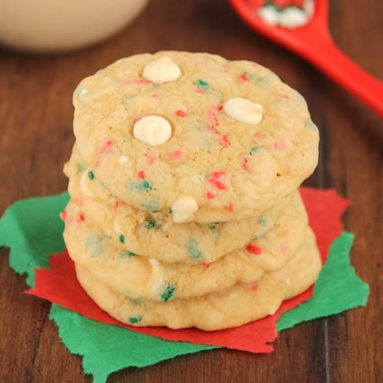 White Chocolate Funfetti Cookies
