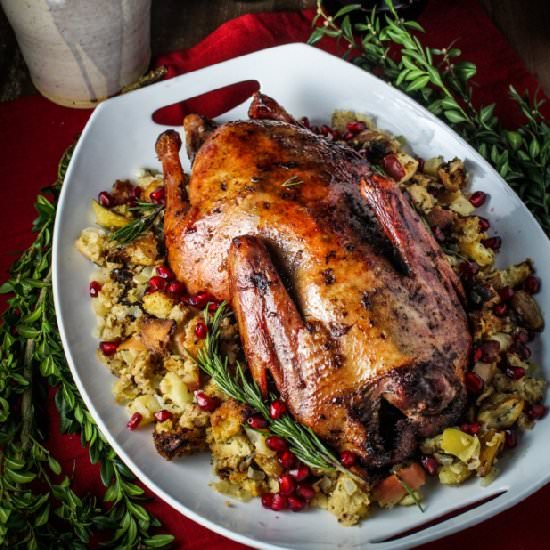 Roast Duck with Pomegranate Glaze
