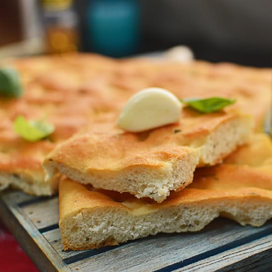 Garlic basil focaccia