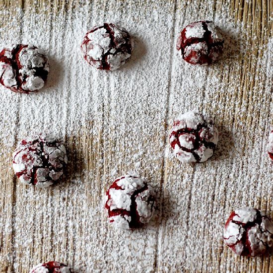 Red Velvet Crinkle Cookies