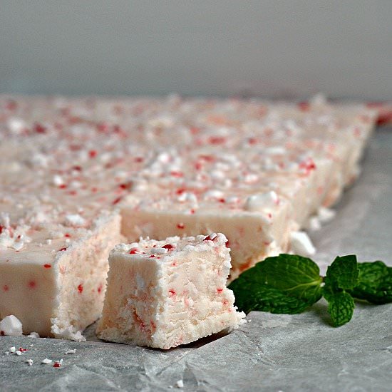 White Chocolate Peppermint Fudge