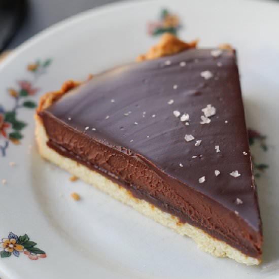 Chocolate Caramel Tart with salt