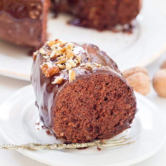 Cake with Nuts and Chocolate