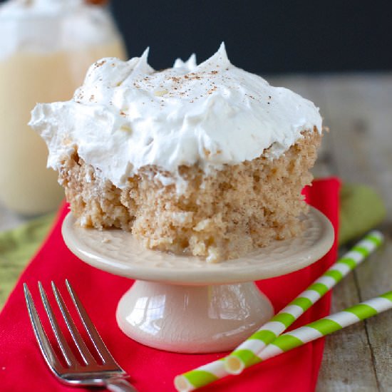 Eggnog Poke Cake