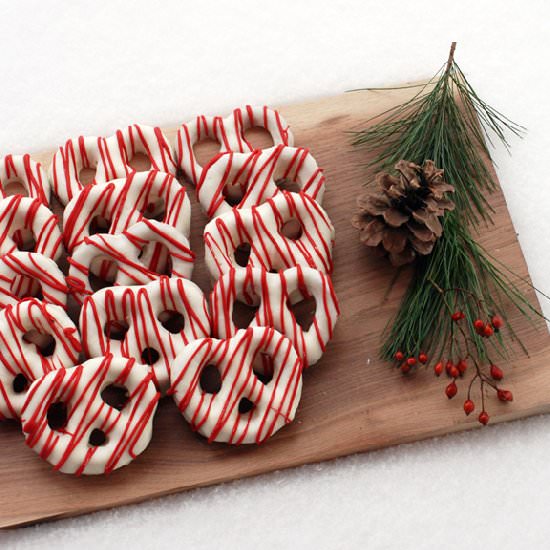 Chocolate Covered Striped Pretzels