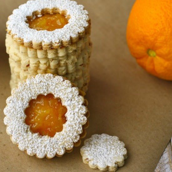 Linzer Cookies w/ Orange Marmalade