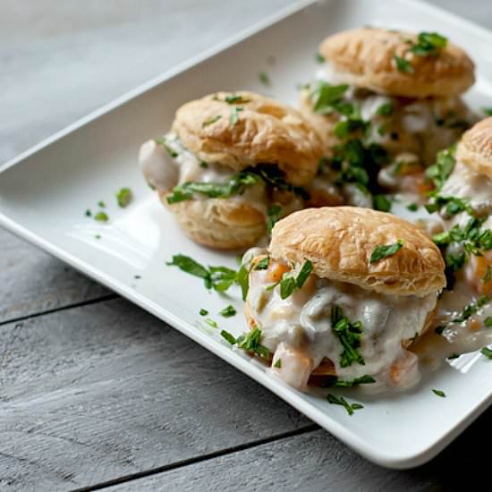 Mini Puff Pastry Pot Pie Sliders