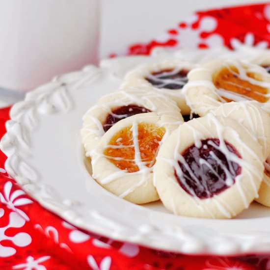 Almond Shortbread Thumbprint Cookie