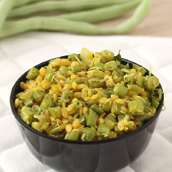 French Beans with Yellow Lentils