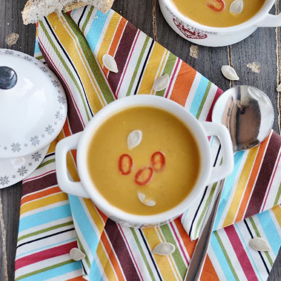 Pumpkin Soup with Red Curry Paste