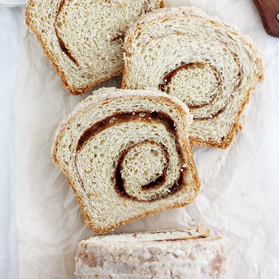 Eggnog Cinnamon Swirl Bread