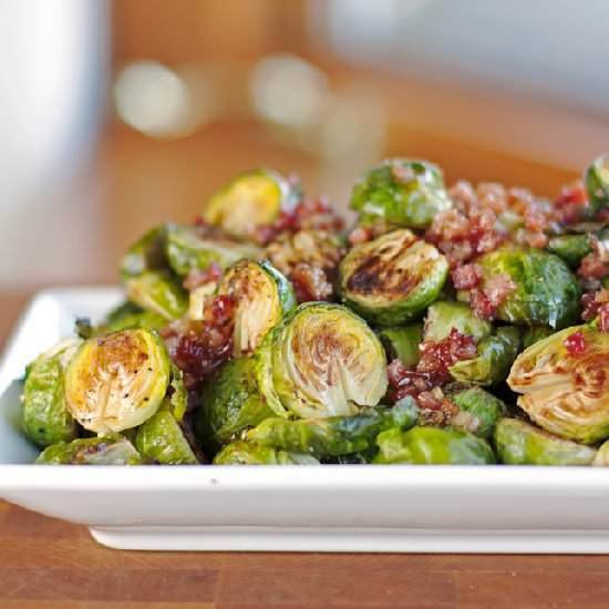 Brussels Sprouts w/ Maple Pancetta