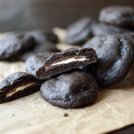 Chocolate Mint Stuffed Cookies