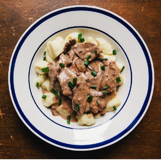 Beef Stroganoff with Gnocchi