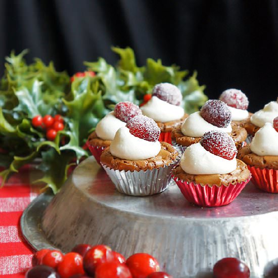 Brownie Cupcakes with Cranberries