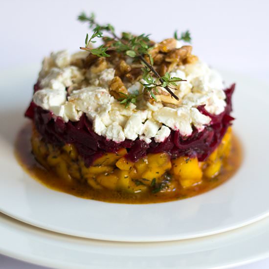 Mango-Beet Timbale with Goat Cheese