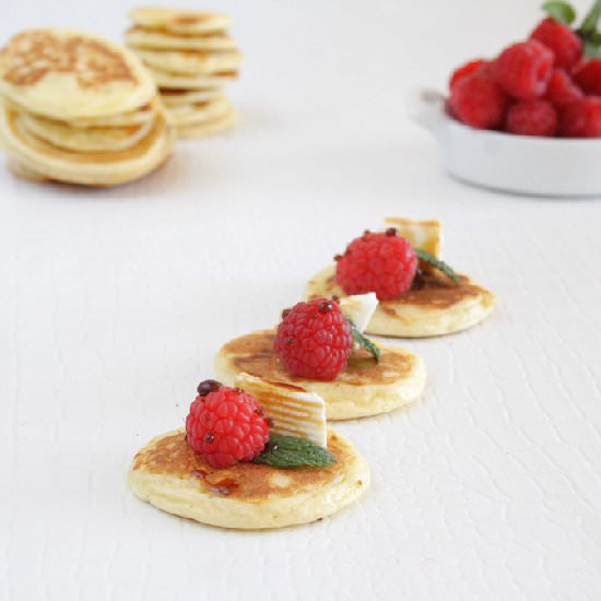 Blinis with Raspberries and Cheese