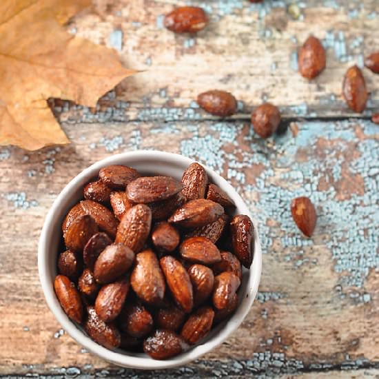 Roasted Maple Cinnamon Almonds